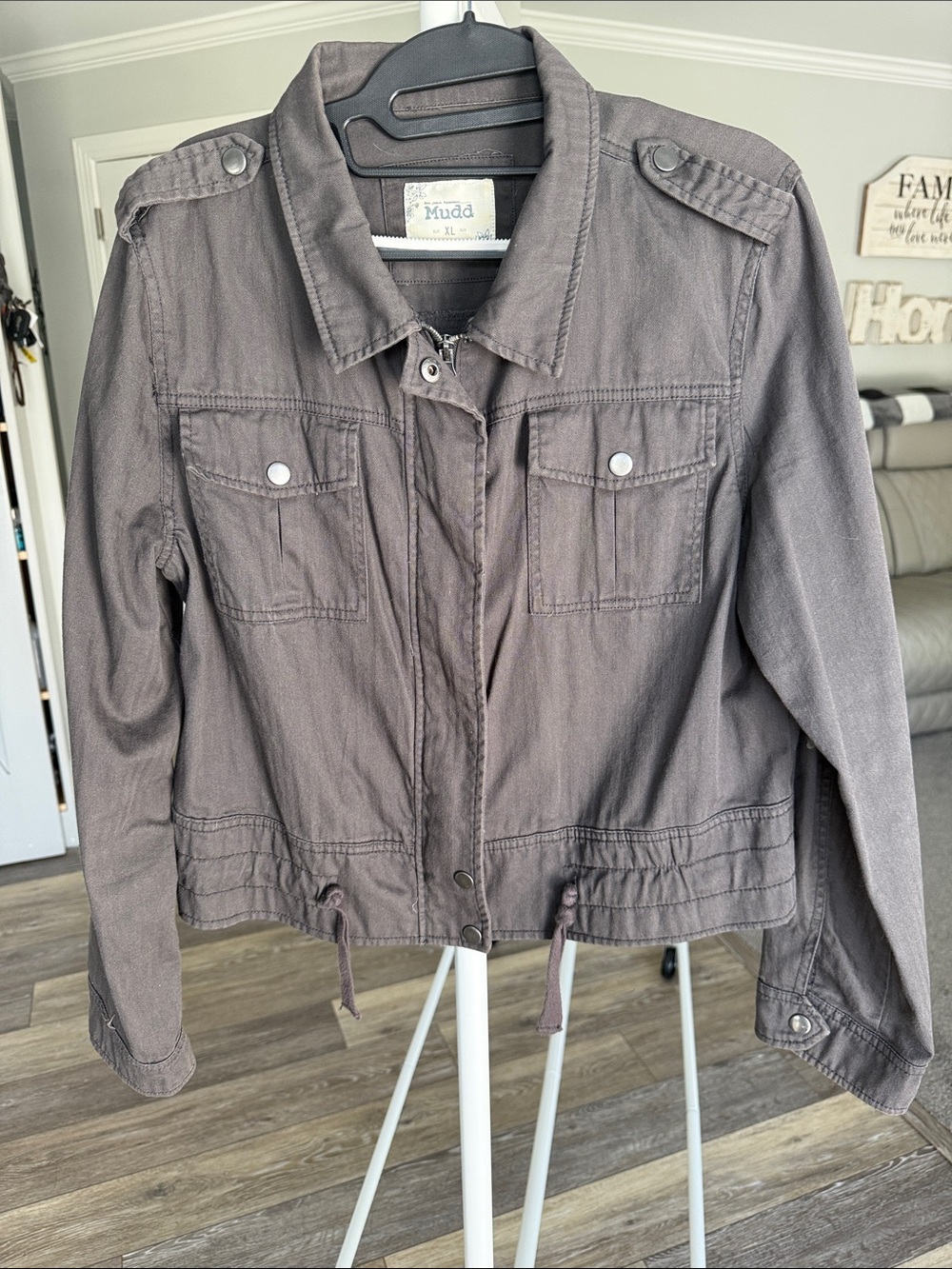Mudd Utility Jacket in Taupe Brown